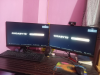 Desktop computer with 2 monitors